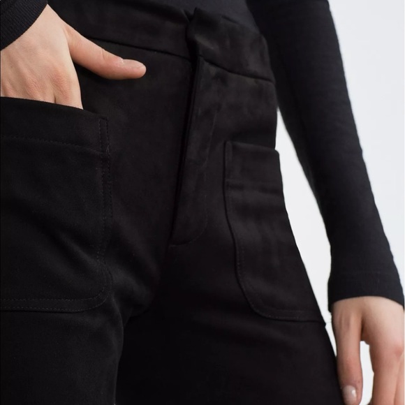 Zara 70s Tribute Velvet Suede High Rise Crop Flare - Picture 4 of 7